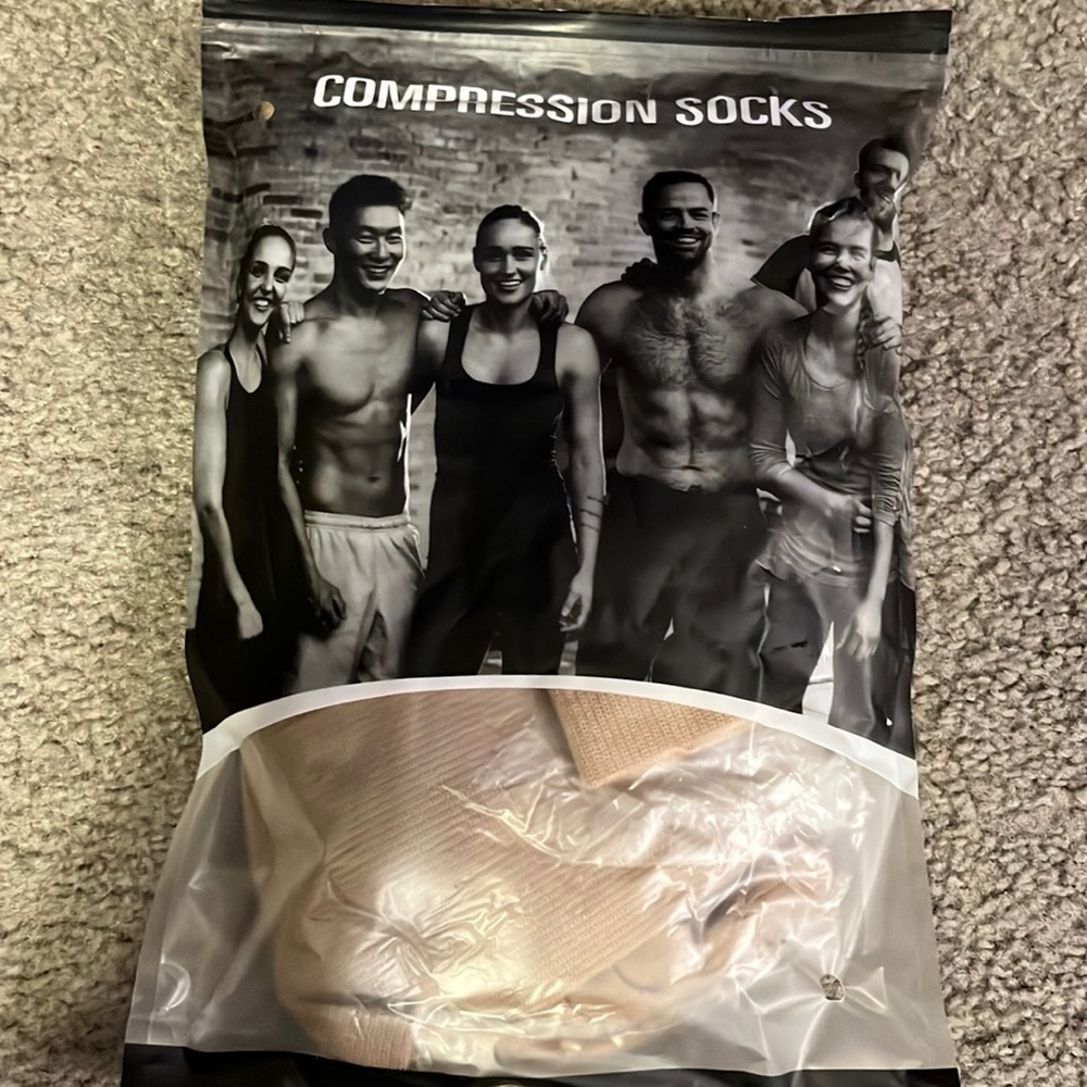 Five pair of compression socks